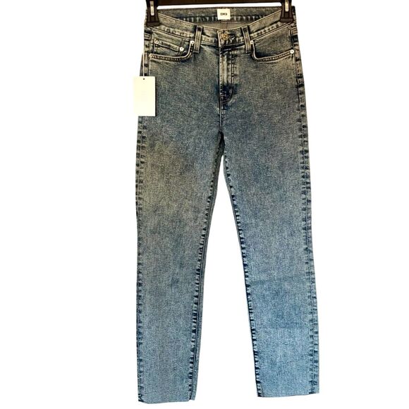 Anthropologie Edwin Size 28 Bree High Waist Straight Leg Jeans Acid Wash 80s - Picture 1 of 4